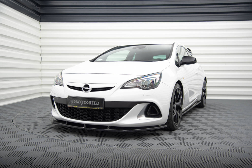 Maxton Design Street+ Spoilerlippe Front Ansatz passend für OPEL ASTRA J OPC / VXR v.1 schwarz Hochglanz