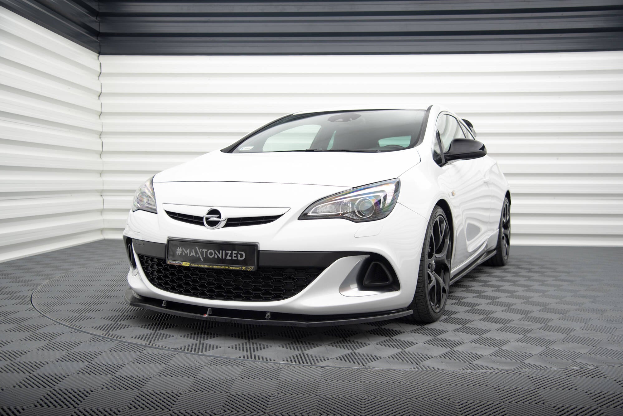 Maxton Design Street+ Spoilerlippe Front Ansatz passend für OPEL ASTRA J OPC / VXR v.1 schwarz Hochglanz