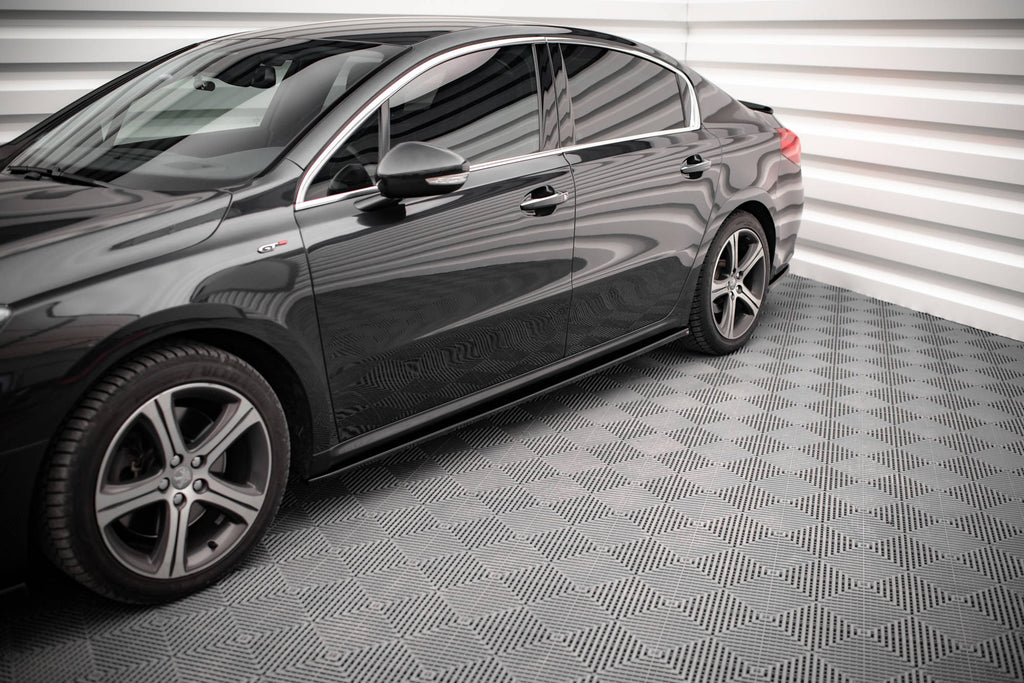 Maxton Design Street+ Seitenschweller Leisten passend für Peugeot 508 GT Mk1 Facelift schwarz Hochglanz