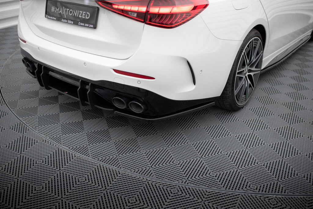 Maxton Design Heck Ansatz Flaps Diffusor passend für Mercedes-Benz C AMG-Line / 43 AMG W206 schwarz Hochglanz