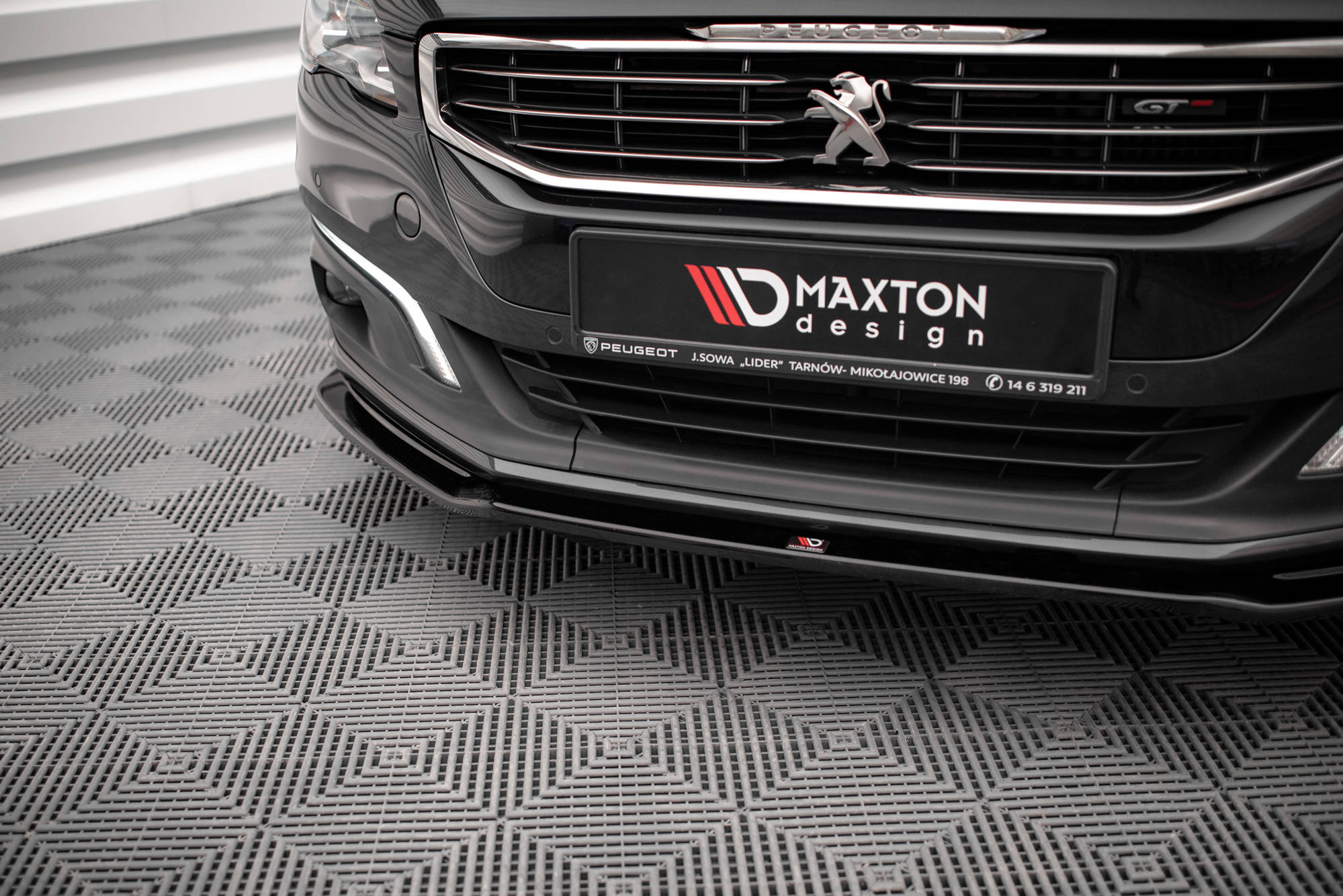 Maxton Design Street+ Spoilerlippe Front Ansatz V.2 passend für Peugeot 508 GT Mk1 Facelift schwarz Hochglanz