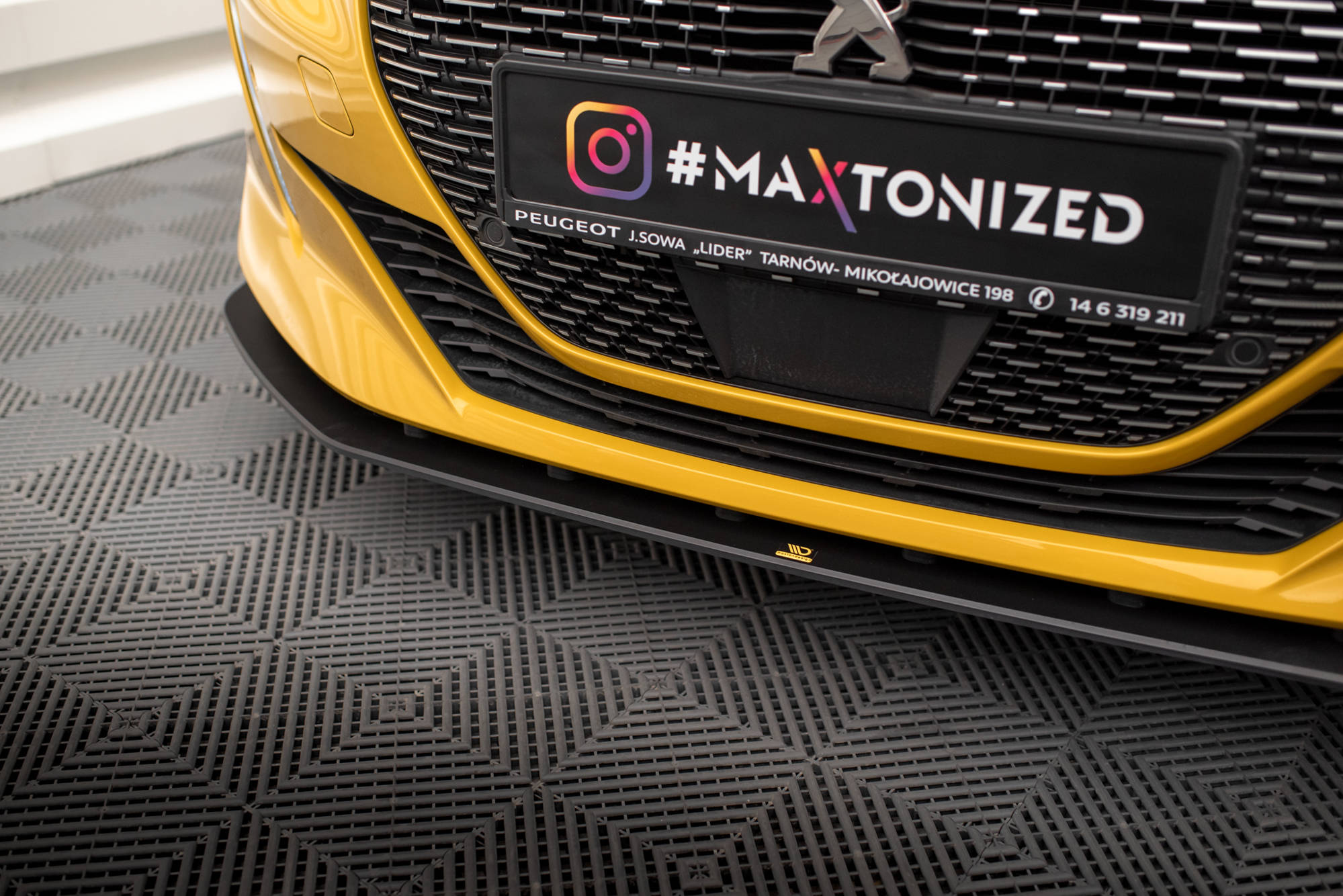 Maxton Design Street Pro Street+ Spoilerlippe Front Ansatz passend für Peugeot 208 GT Mk2