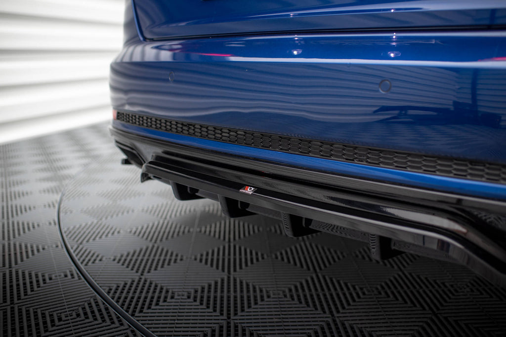 Maxton Design Street+ Mittlerer Diffusor RACE passend für Audi A4 Competition B9 schwarz Hochglanz