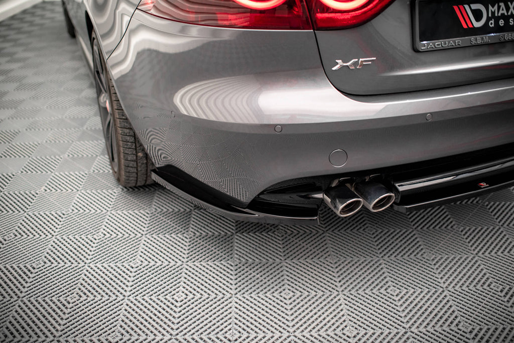 Maxton Design Heck Ansatz Flaps Diffusor passend für Jaguar XF R-Sport X260 schwarz Hochglanz