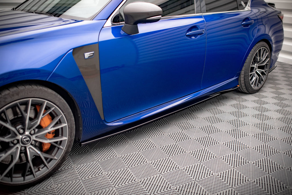 Maxton Design Street+ Seitenschweller Leisten passend für Lexus GS F Mk4 Facelift schwarz Hochglanz