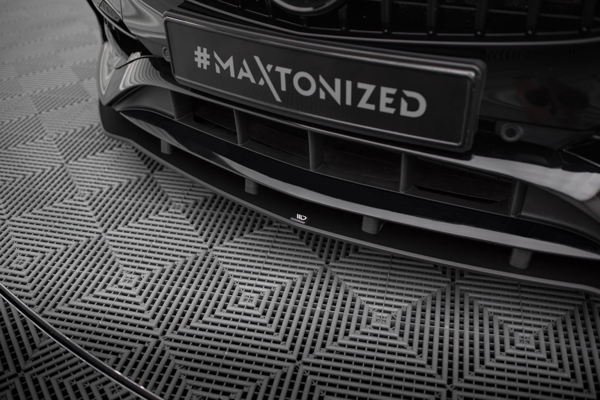 Maxton Design Street Pro Street+ Spoilerlippe Front Ansatz passend für Mercedes-Benz A AMG-Line W176 Facelift