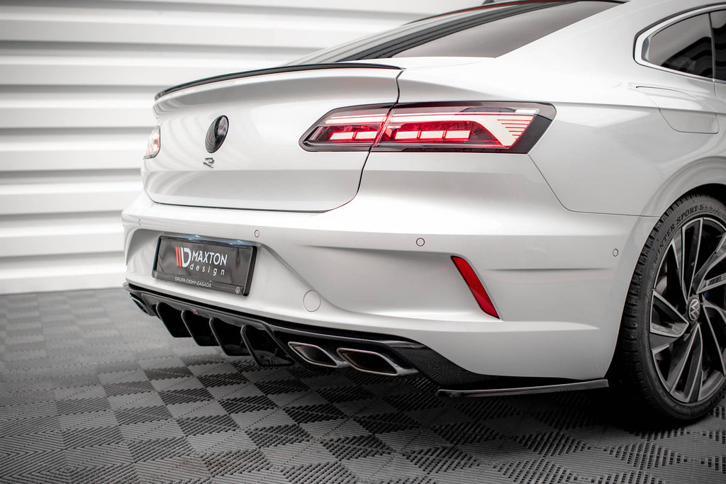 Maxton Design Diffusor Heck Ansatz passend für VW Arteon R Limousine / Shooting Brake Mk1 Facelift schwarz Hochglanz