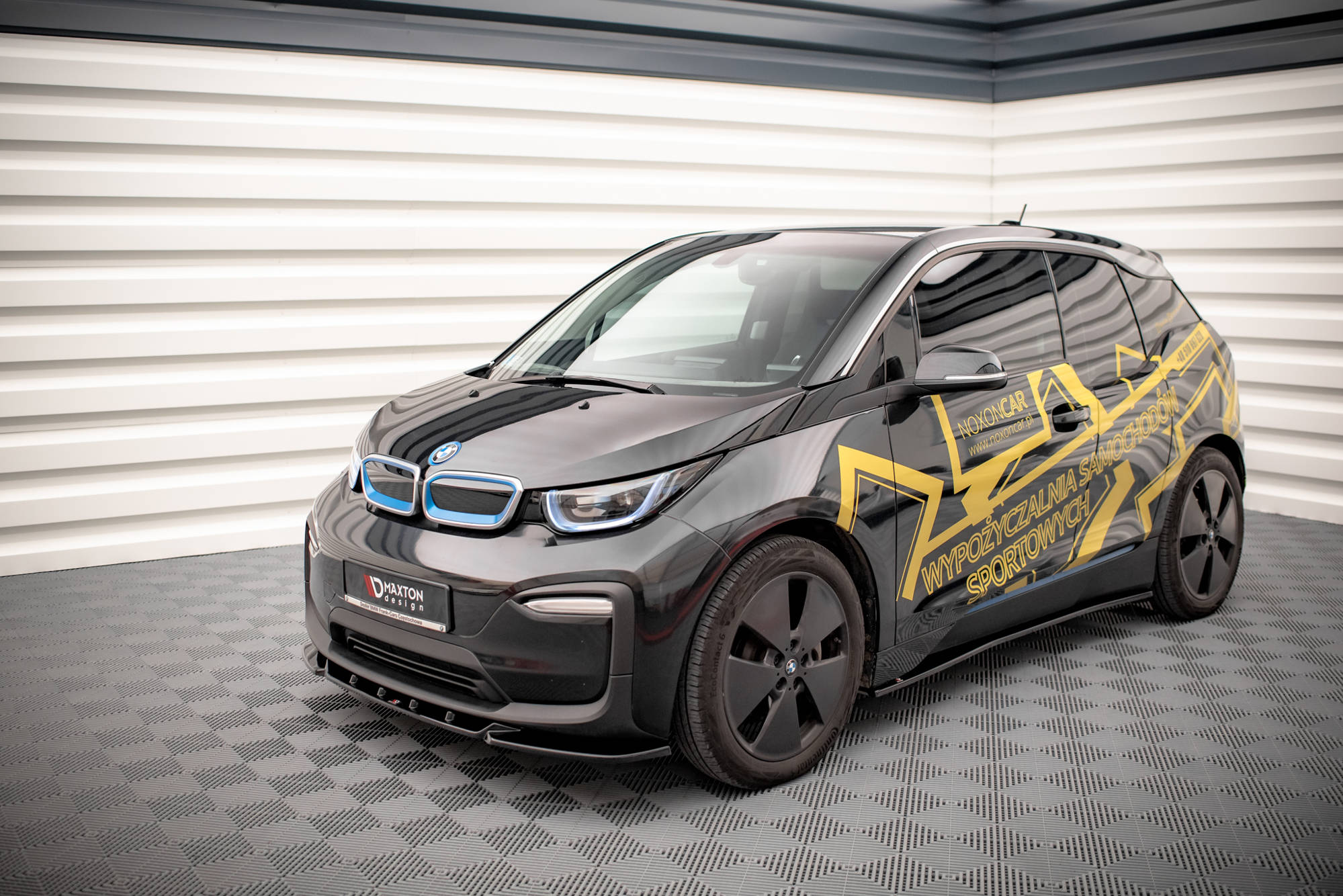 Maxton Design Street+ Seitenschweller Leisten passend für BMW i3 S Mk1 Facelift schwarz Hochglanz