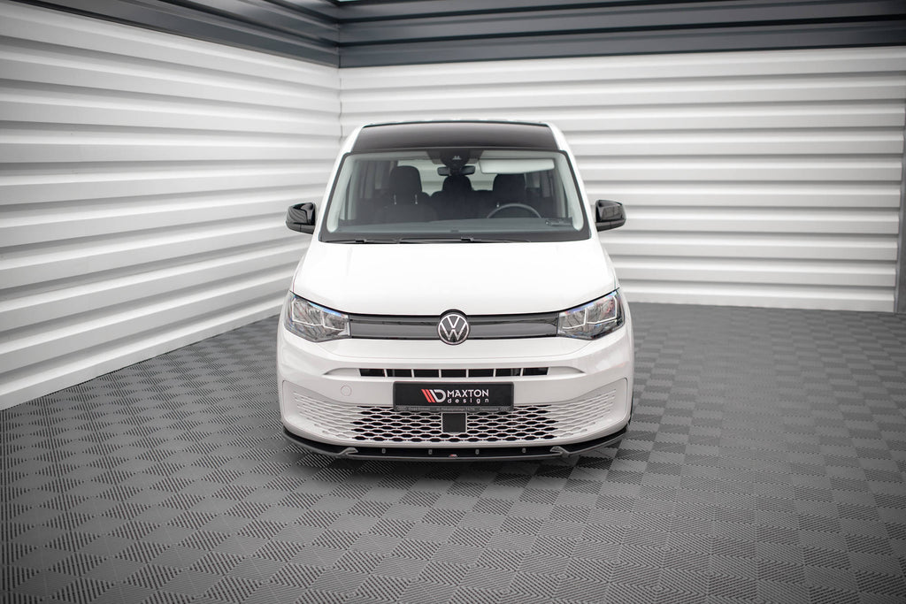 Maxton Design Street+ Spoilerlippe Front Ansatz V.2 passend für VW Caddy Mk5 schwarz Hochglanz