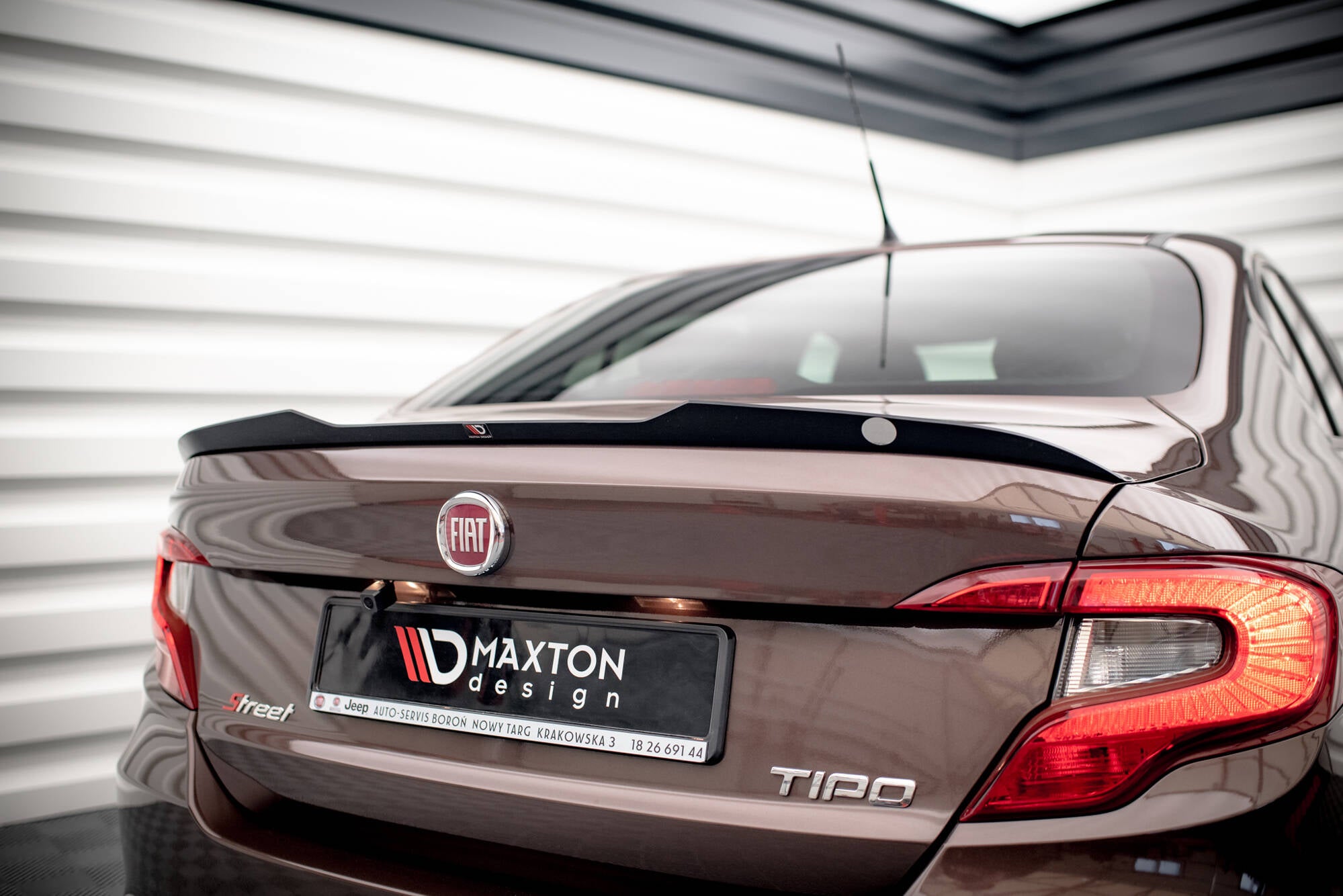 Maxton Design Spoiler CAP passend für Fiat Tipo S Limousine Mk1 schwarz Hochglanz