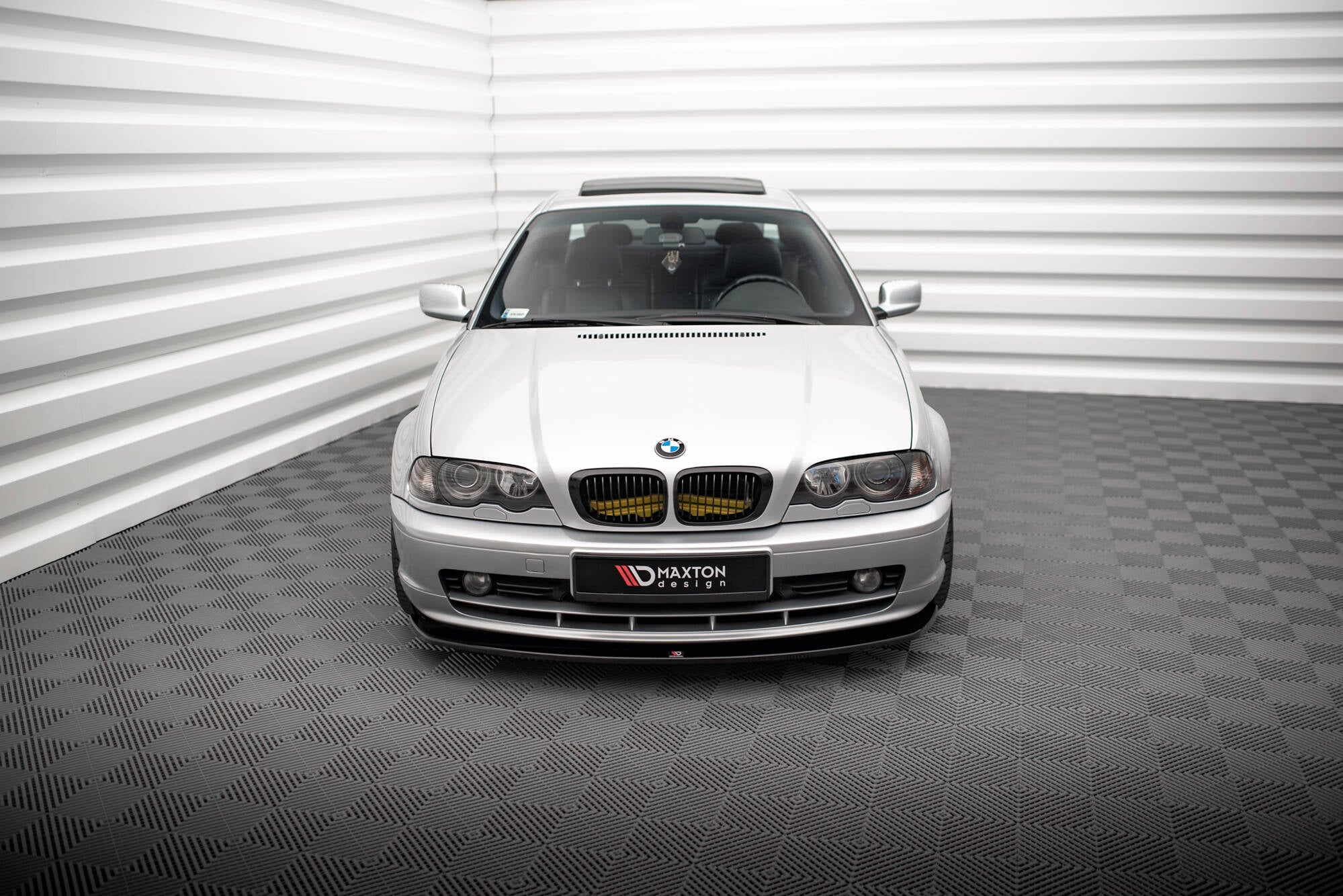 Maxton Design Street+ Spoilerlippe Front Ansatz V.2 passend für BMW 3er Coupe E46 schwarz Hochglanz