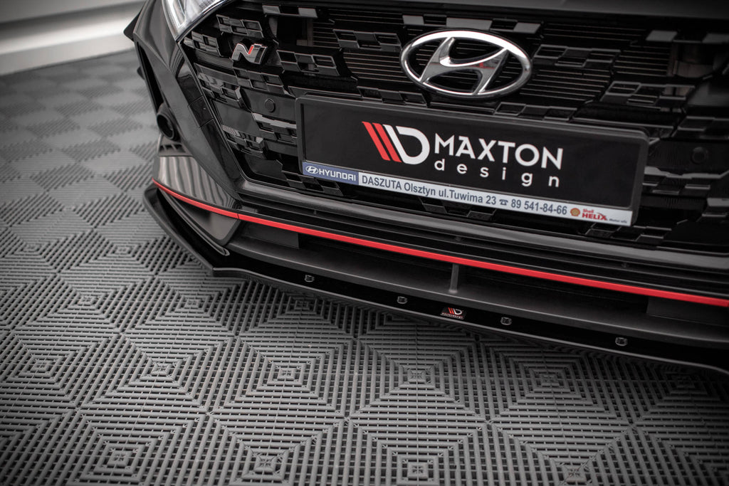 Maxton Design Street+ Spoilerlippe Front Ansatz V.1 passend für Hyundai I20 N Mk3 schwarz Hochglanz