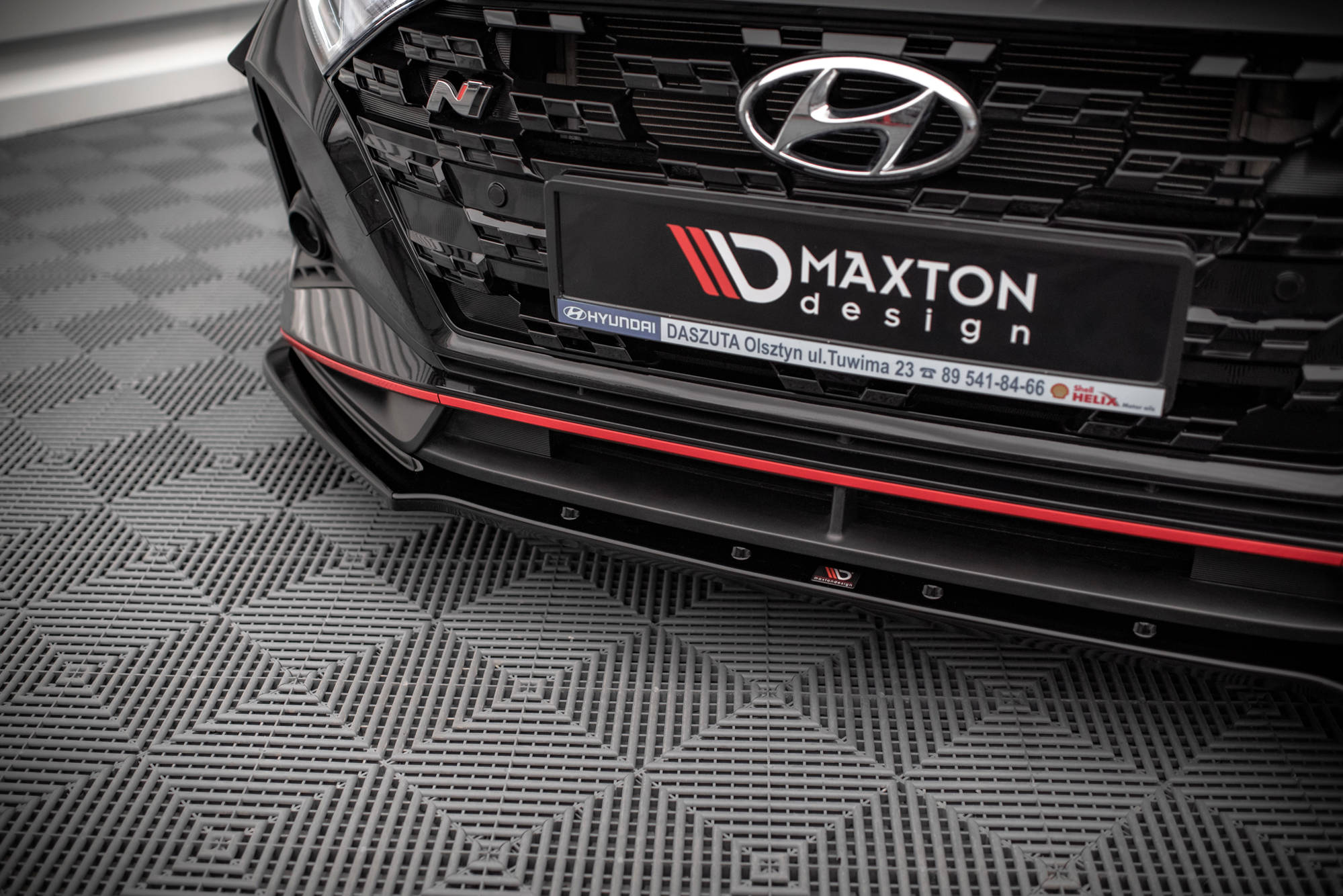 Maxton Design Street+ Spoilerlippe Front Ansatz V.1 passend für Hyundai I20 N Mk3 schwarz Hochglanz