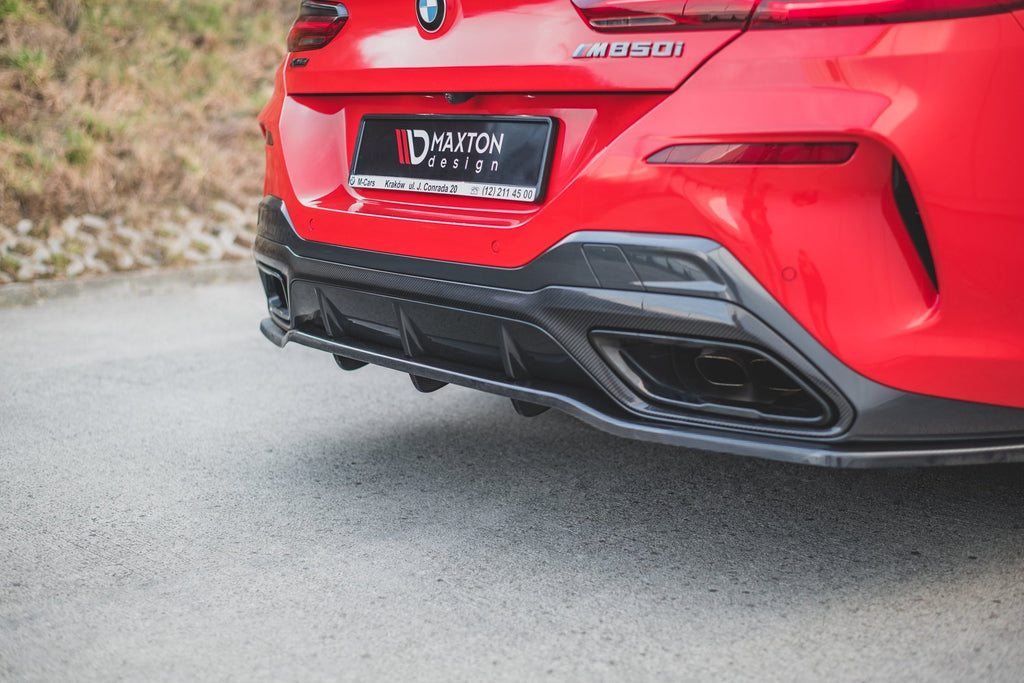 Maxton Design Street+ Mittlerer Diffusor RACE passend für BMW 8 Coupe M-Paket G15 schwarz Hochglanz
