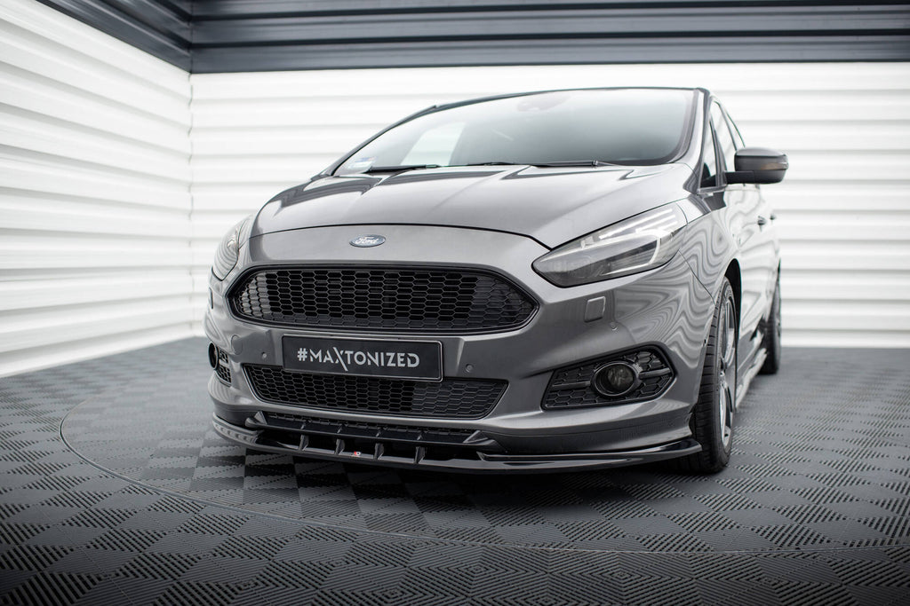 Maxton Design Street+ Spoilerlippe Front Ansatz passend für Ford S-Max ST-Line Mk2 schwarz Hochglanz