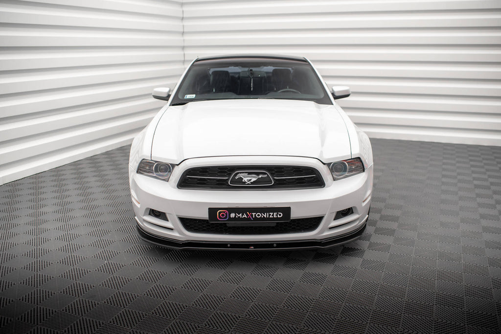 Maxton Design Street+ Spoilerlippe Front Ansatz passend für Ford Mustang Mk5 Facelift schwarz Hochglanz