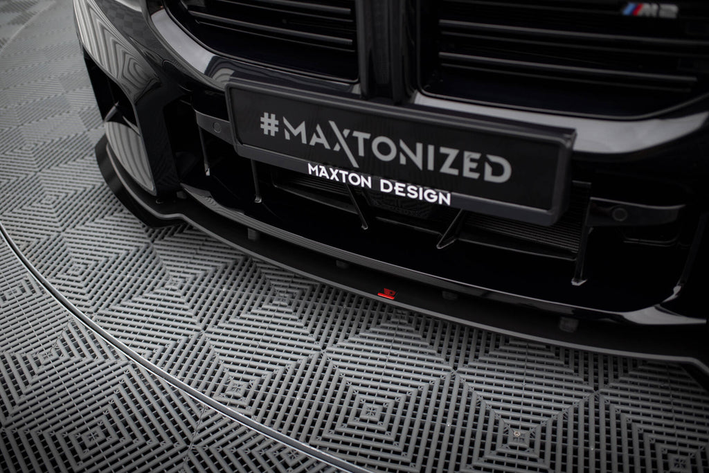 Maxton Design Street Pro Street+ Spoilerlippe Front Ansatz passend für + Flaps passend für V.1 + Flaps BMW M2 G87 schwarz Hochglanz