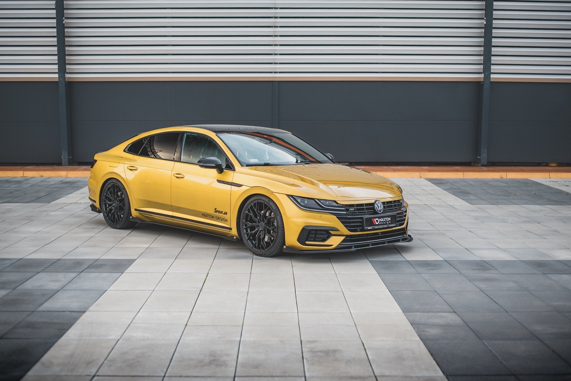 Maxton Design Seitenschweller Flaps passend für VW Arteon R-Line Limousine / Shooting Brake Mk1 schwarz Hochglanz