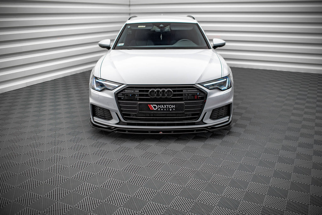 Maxton Design Street+ Spoilerlippe Front Ansatz V.3 passend für Audi A6 S-Line / S6 C8 / C8 Facelift schwarz Hochglanz