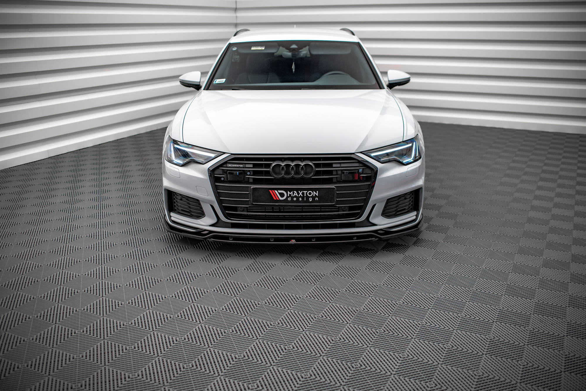 Maxton Design Street+ Spoilerlippe Front Ansatz V.3 passend für Audi A6 S-Line / S6 C8 / C8 Facelift schwarz Hochglanz