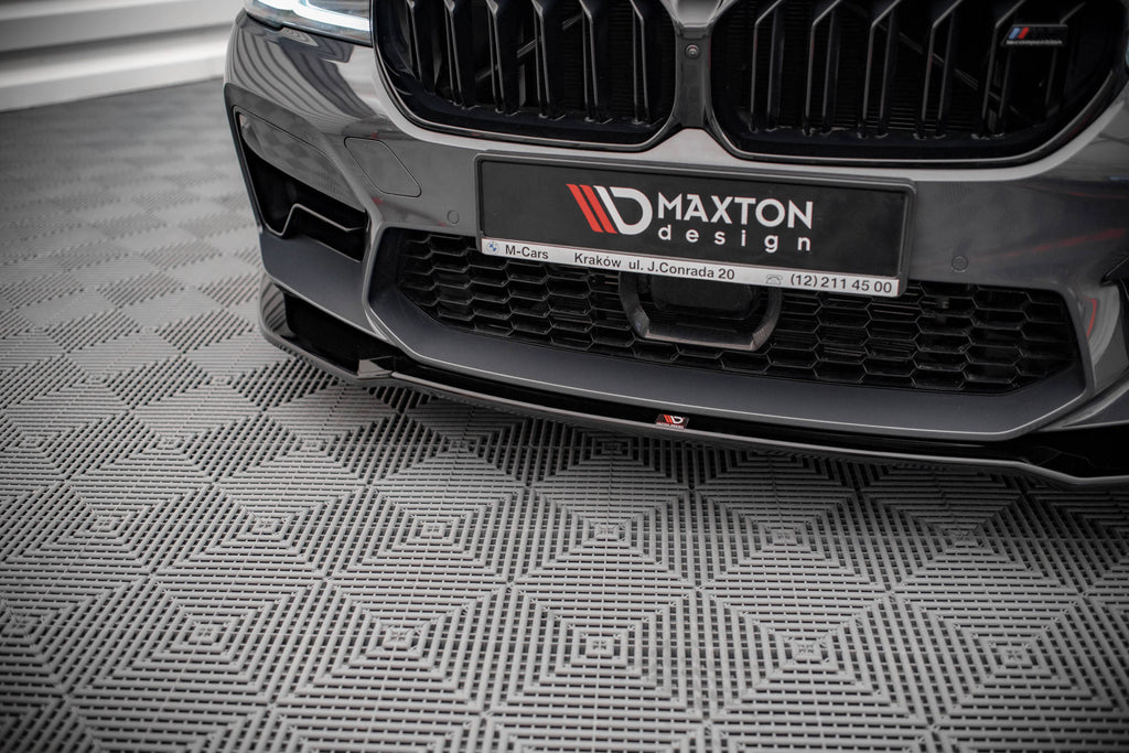 Maxton Design Street+ Spoilerlippe Front Ansatz V.2 passend für BMW M5 F90 Facelift schwarz Hochglanz