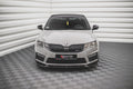 Maxton Design Street+ Spoilerlippe Front Ansatz V.2 passend für Skoda Octavia RS Mk3 Facelift schwarz Hochglanz