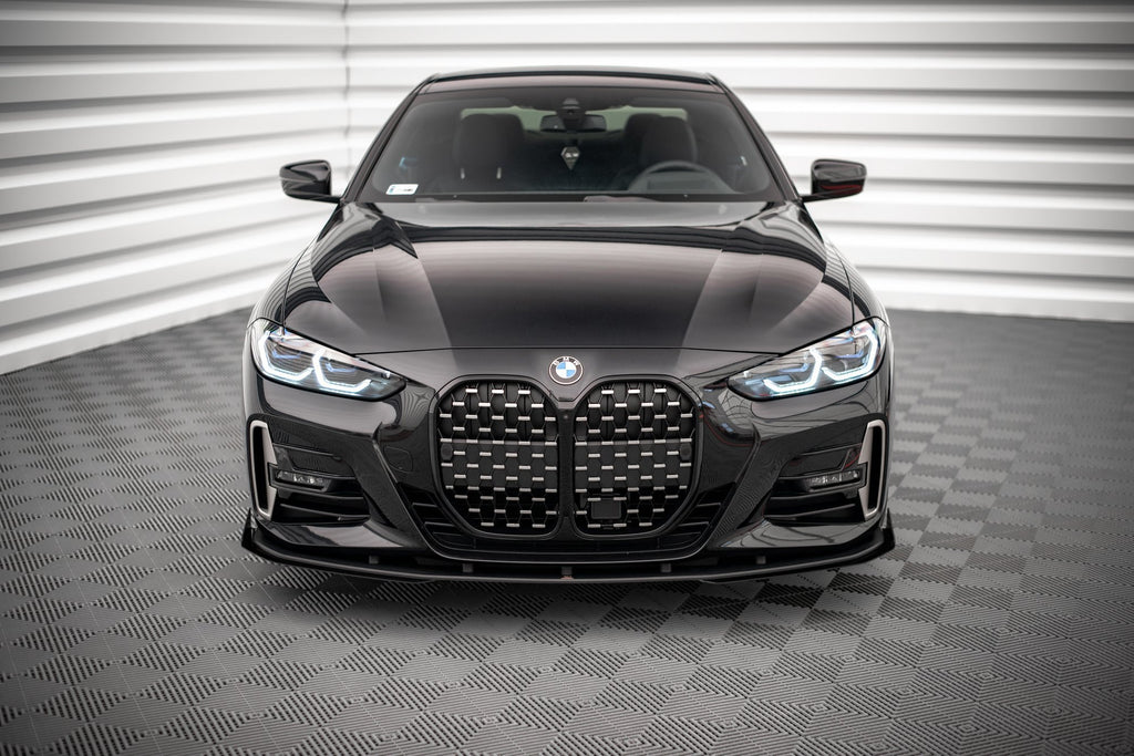 Maxton Design Street Pro Street+ Spoilerlippe Front Ansatz passend für + Flaps passend für BMW 4er M-Paket / M440i G22 / G23 / G22 Facelift / G23 Facelift schwarz Hochglanz