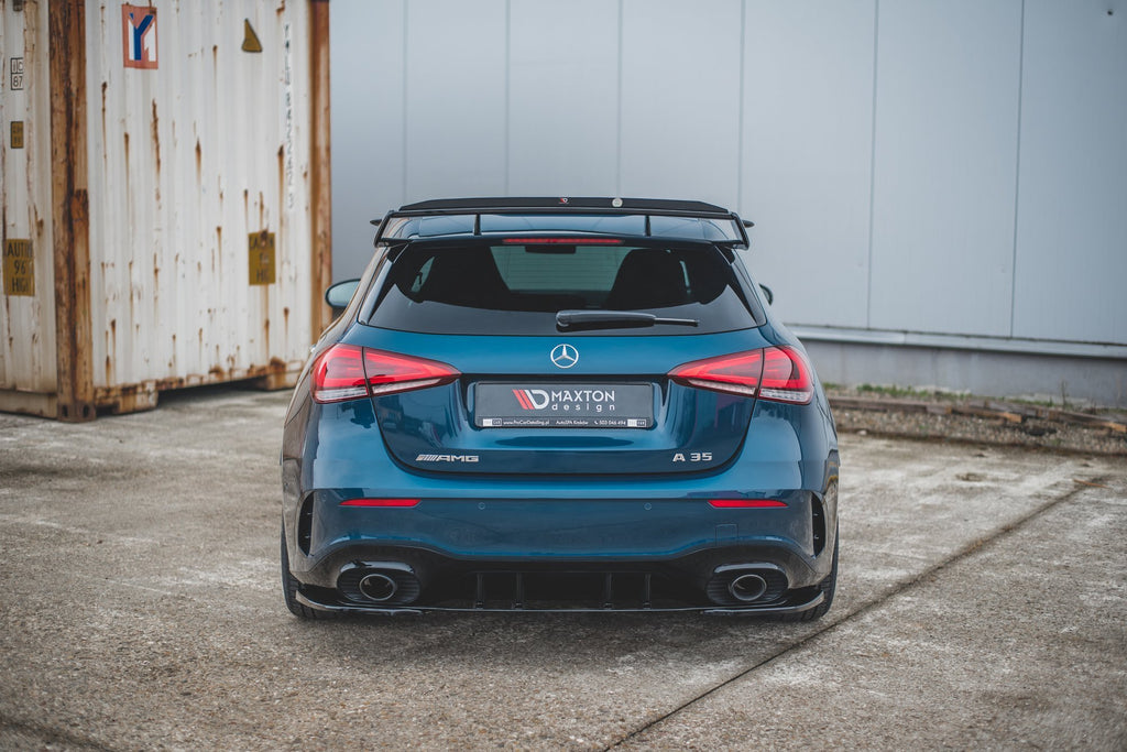 Maxton Design Heck Ansatz Flaps Diffusor passend für Mercedes A35 AMG Aero Hatchback W177 schwarz Hochglanz