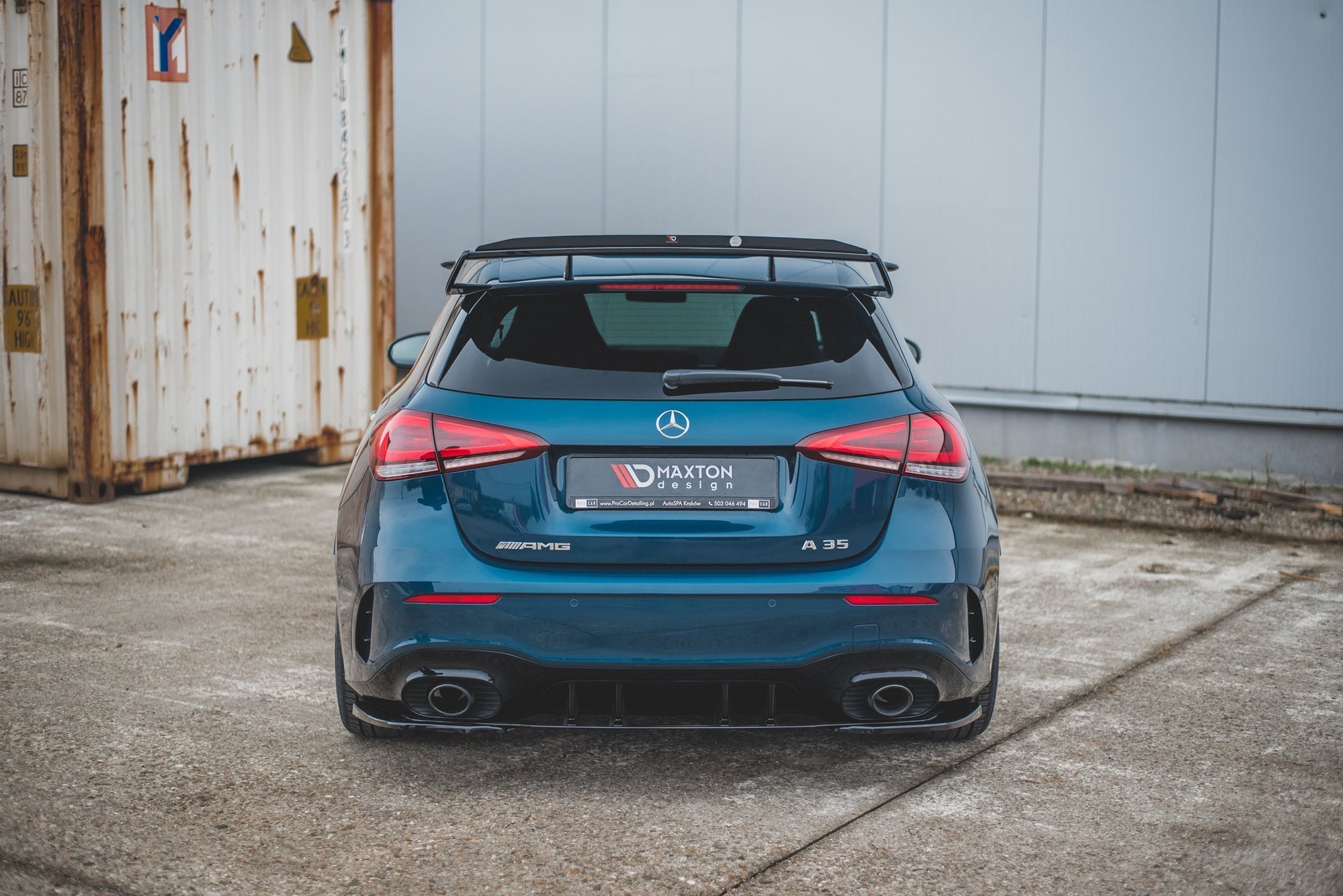 Maxton Design Heck Ansatz Flaps Diffusor passend für Mercedes A35 AMG Aero Hatchback W177 schwarz Hochglanz