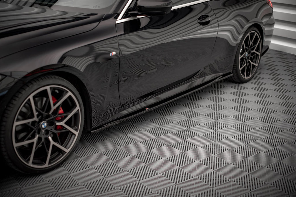 Maxton Design Seitenschweller Ansatz für V.3 für BMW 4er M-Paket G22 Carbon Look