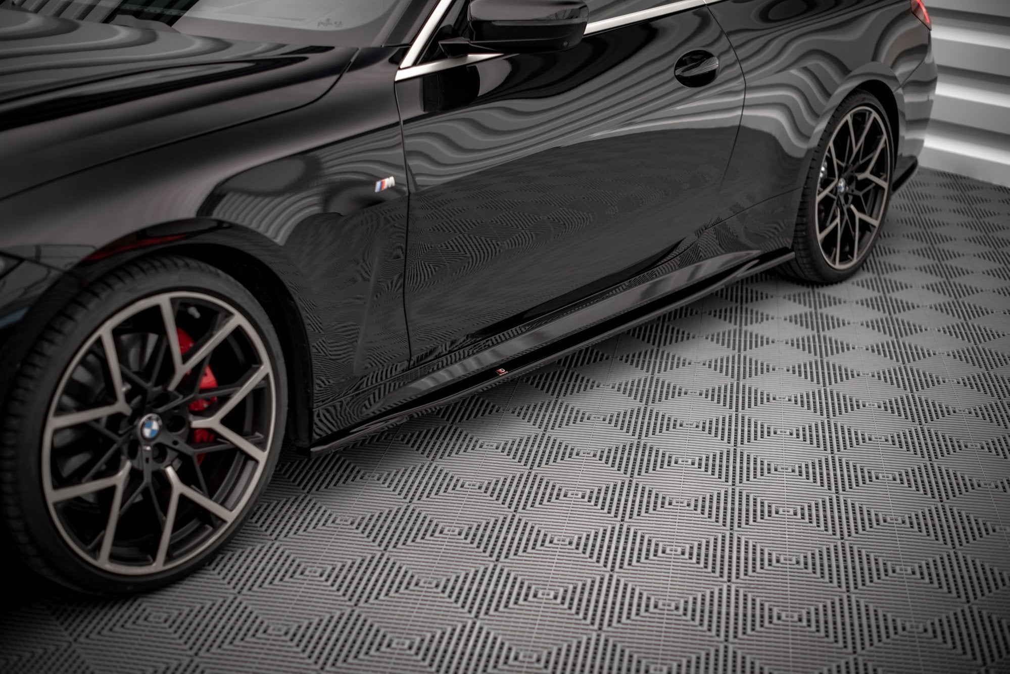 Maxton Design Seitenschweller Ansatz für V.3 für BMW 4er M-Paket G22 Carbon Look