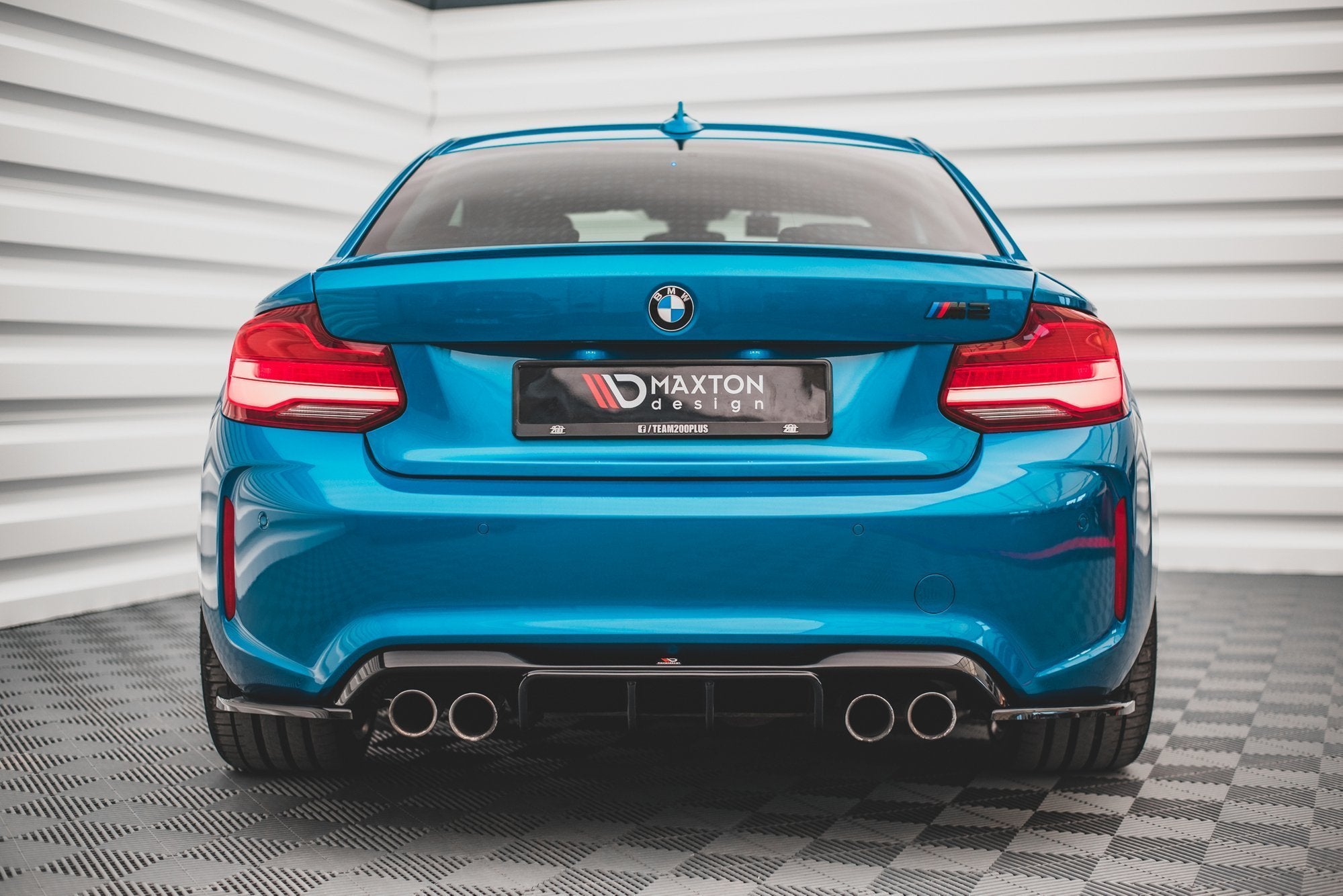Maxton Design Diffusor Heck Ansatz passend für BMW M2 F87 schwarz Hochglanz