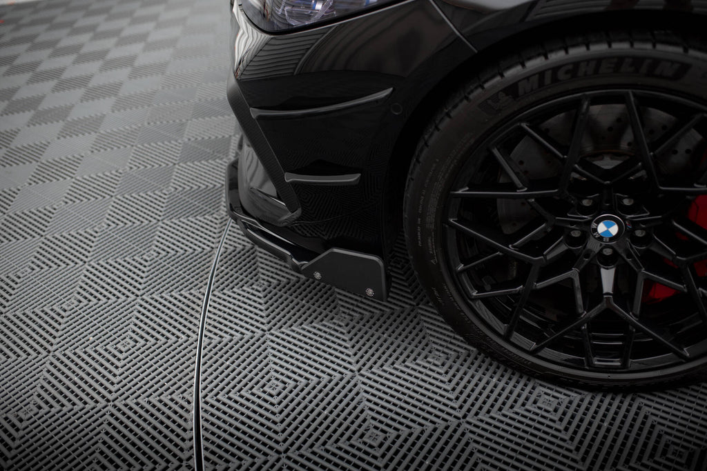 Maxton Design Street+ Spoilerlippe Front Ansatz V.1 + Flaps passend für BMW M8 Gran Coupe F93 / Coupe F92