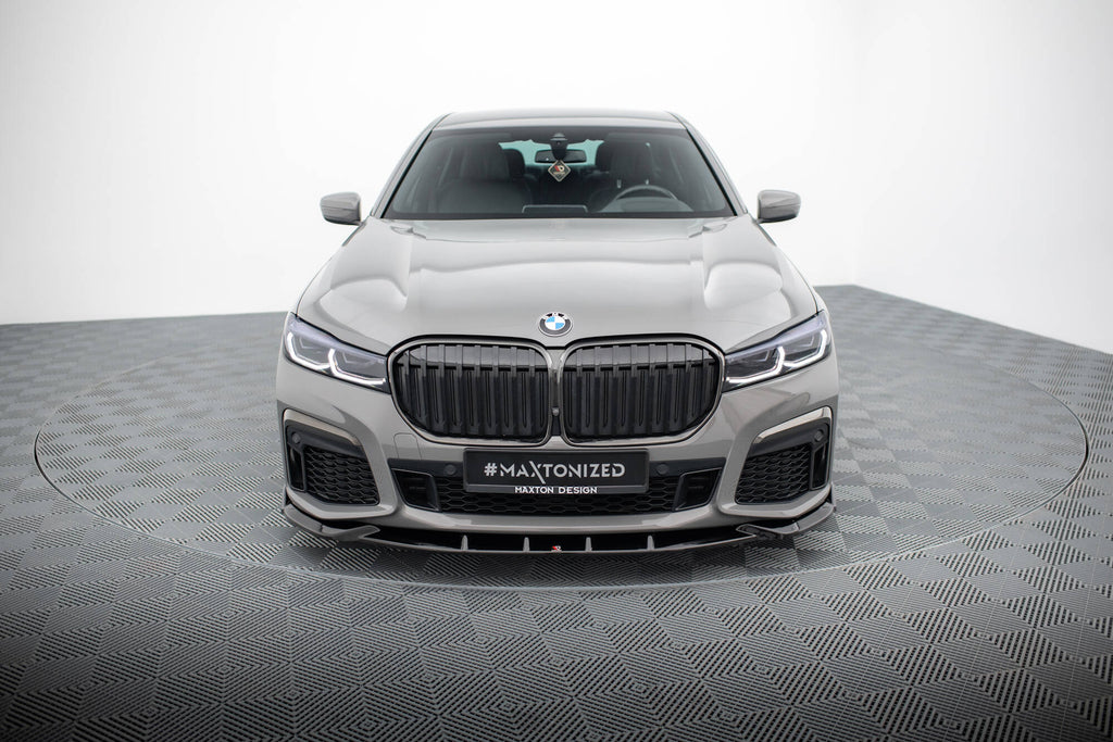 Maxton Design Street+ Spoilerlippe Front Ansatz V.5 passend für BMW 7 M-Paket G11 / G12 Facelift schwarz Hochglanz