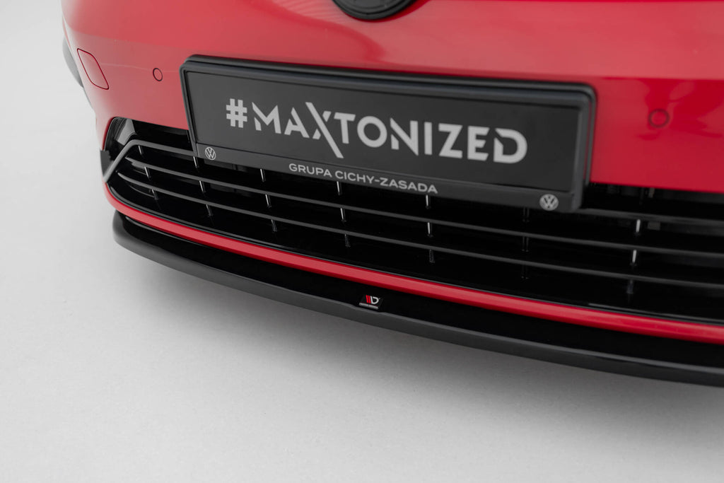 Maxton Design Street+ Spoilerlippe Front Ansatz V.5 passend für VW Golf R / R-Line Mk7 Facelift schwarz Hochglanz