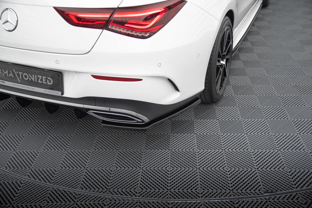 Maxton Design Heck Ansatz Flaps Diffusor passend für Mercedes-Benz CLA AMG-Line X118 schwarz Hochglanz