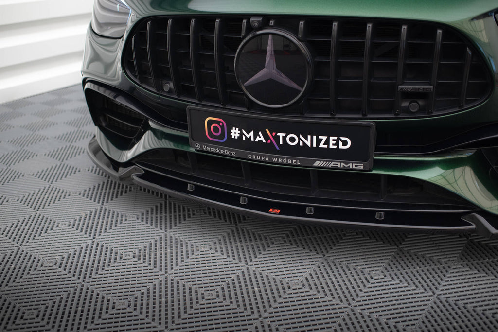 Maxton Design Street+ Spoilerlippe Front Ansatz V.2 passend für Mercedes-AMG E63 W213 Facelift schwarz Hochglanz