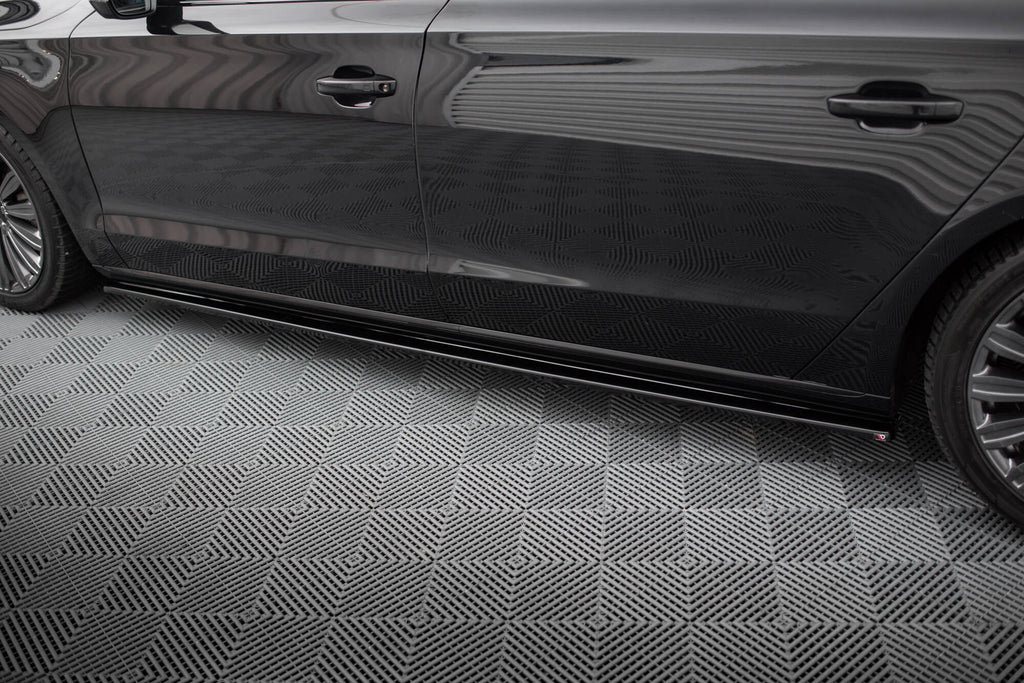 Maxton Design Street+ Seitenschweller Leisten passend für Audi A8 Lang D4 schwarz Hochglanz
