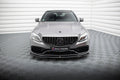 Maxton Design Street+ Spoilerlippe Front Ansatz V.1 passend für Mercedes-AMG C63 Limousine / Kombi W205 Facelift schwarz Hochglanz