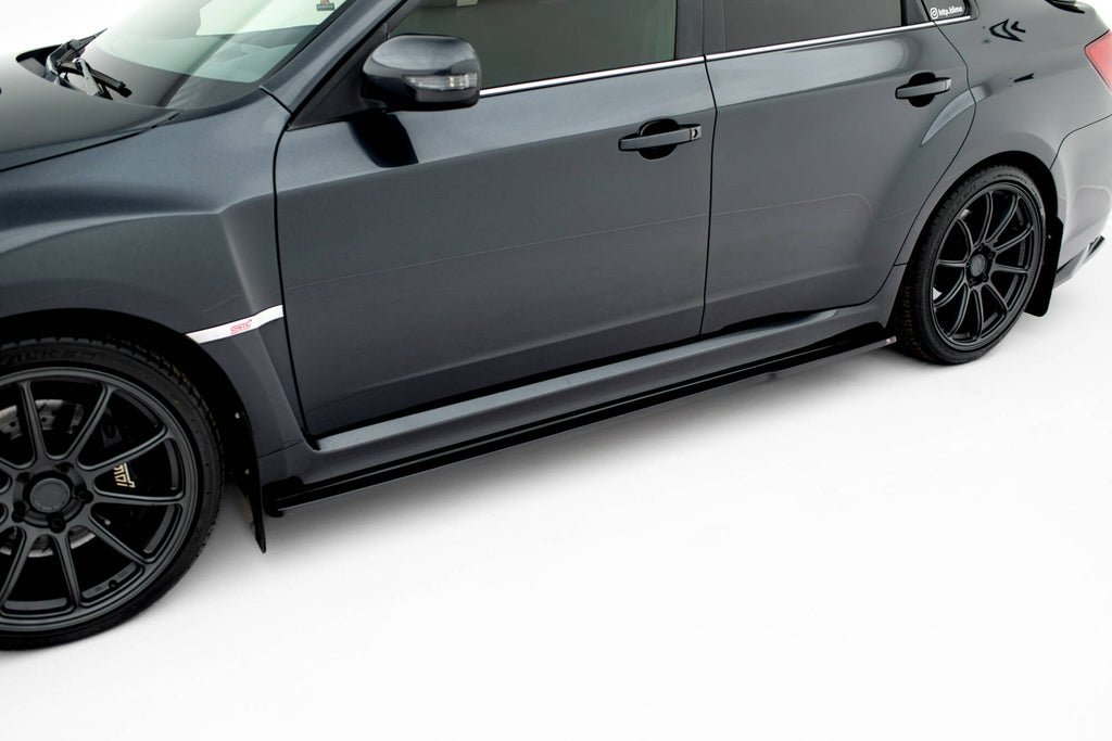 Maxton Design Street+ Seitenschweller Leisten passend für V.1 passend für Subaru Impreza WRX STI Mk3 Facelift schwarz Hochglanz