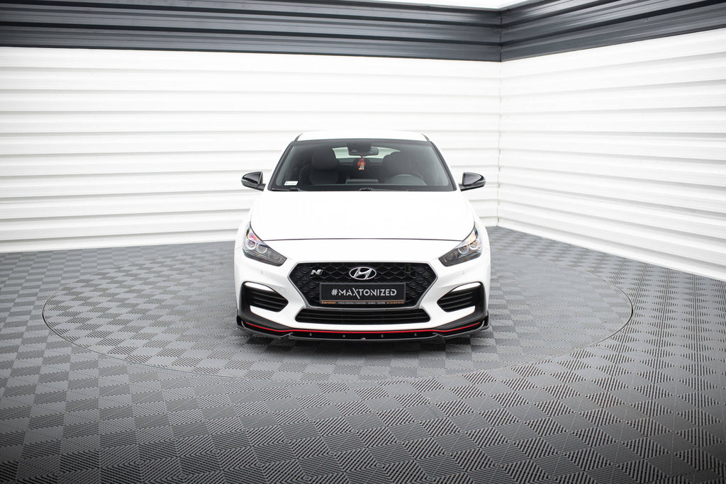 Maxton Design Street+ Spoilerlippe Front Ansatz V.5 passend für Hyundai I30 N Mk3 Hatchback/ Fastback schwarz Hochglanz