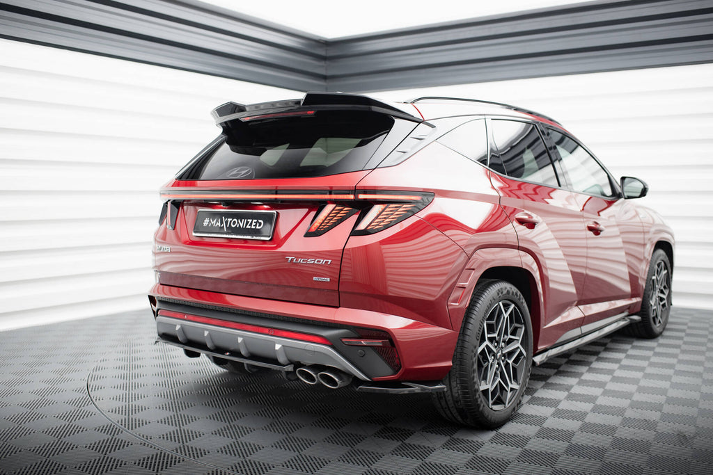 Maxton Design Street+ Mittlerer Diffusor RACE passend für Hyundai Tucson N-Line Mk4 schwarz Hochglanz