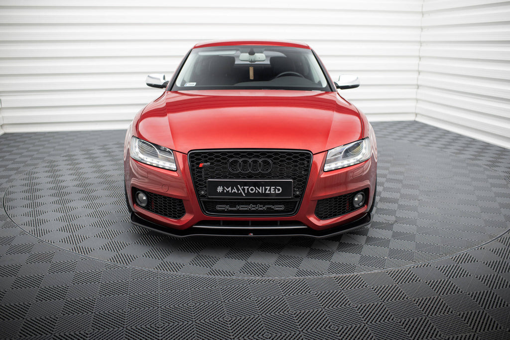 Maxton Design Street+ Spoilerlippe Front Ansatz passend für Audi S5 / A5 S-Line 8T schwarz Hochglanz