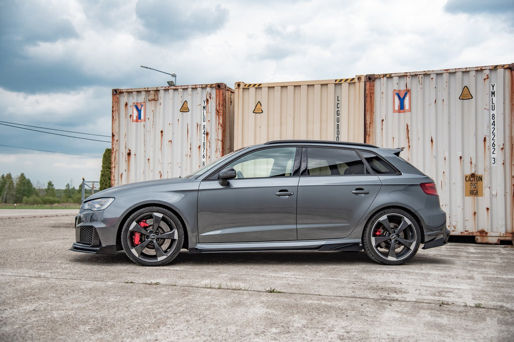 Maxton Design Seitenschweller Flaps passend für Audi RS3 8V Sportback schwarz Hochglanz