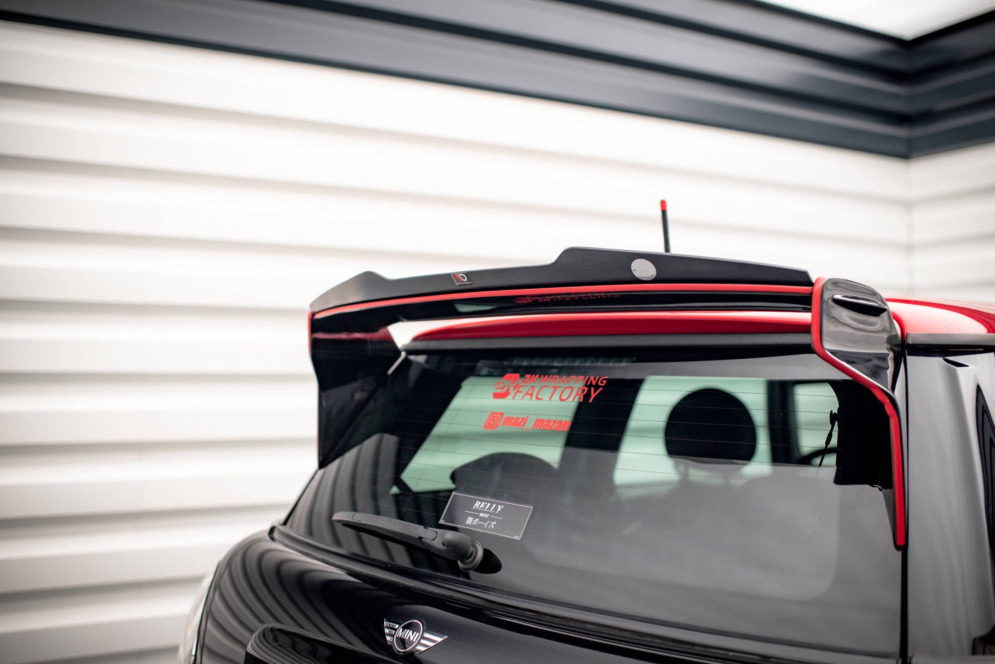 Maxton Design Spoiler CAP V.2 passend für Mini Cooper John Cooper Works R56 schwarz Hochglanz