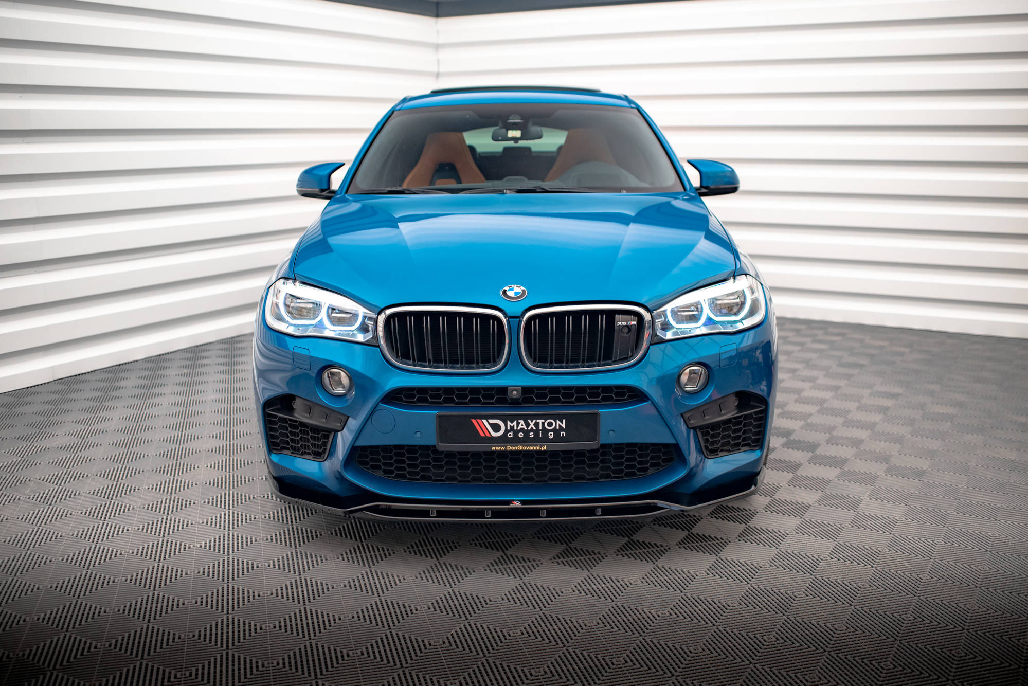 Maxton Design Street+ Spoilerlippe Front Ansatz V.2 passend für BMW X5 M F85 / X6 M F86 schwarz Hochglanz