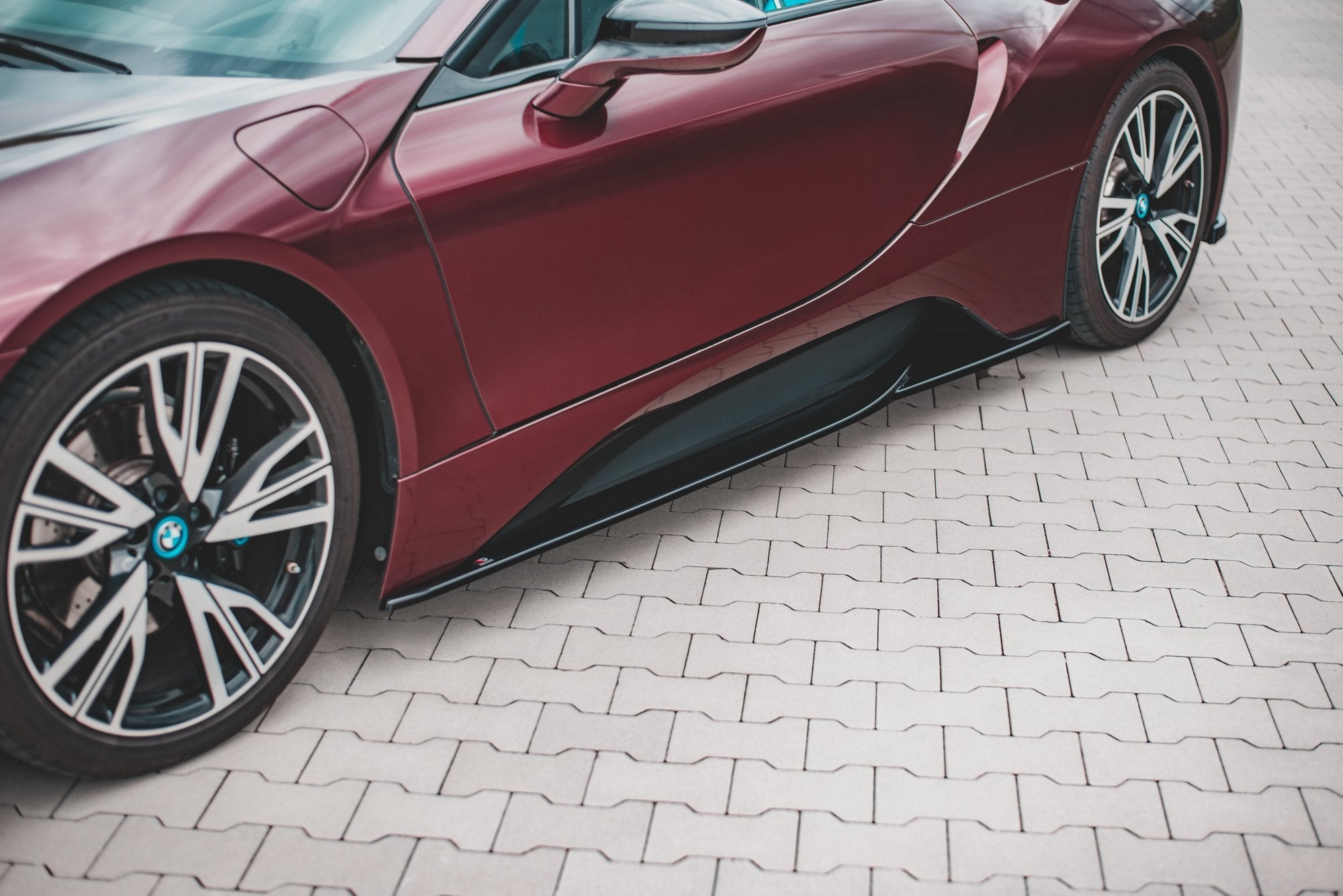 Maxton Design Street+ Seitenschweller Leisten passend für BMW i8 schwarz Hochglanz