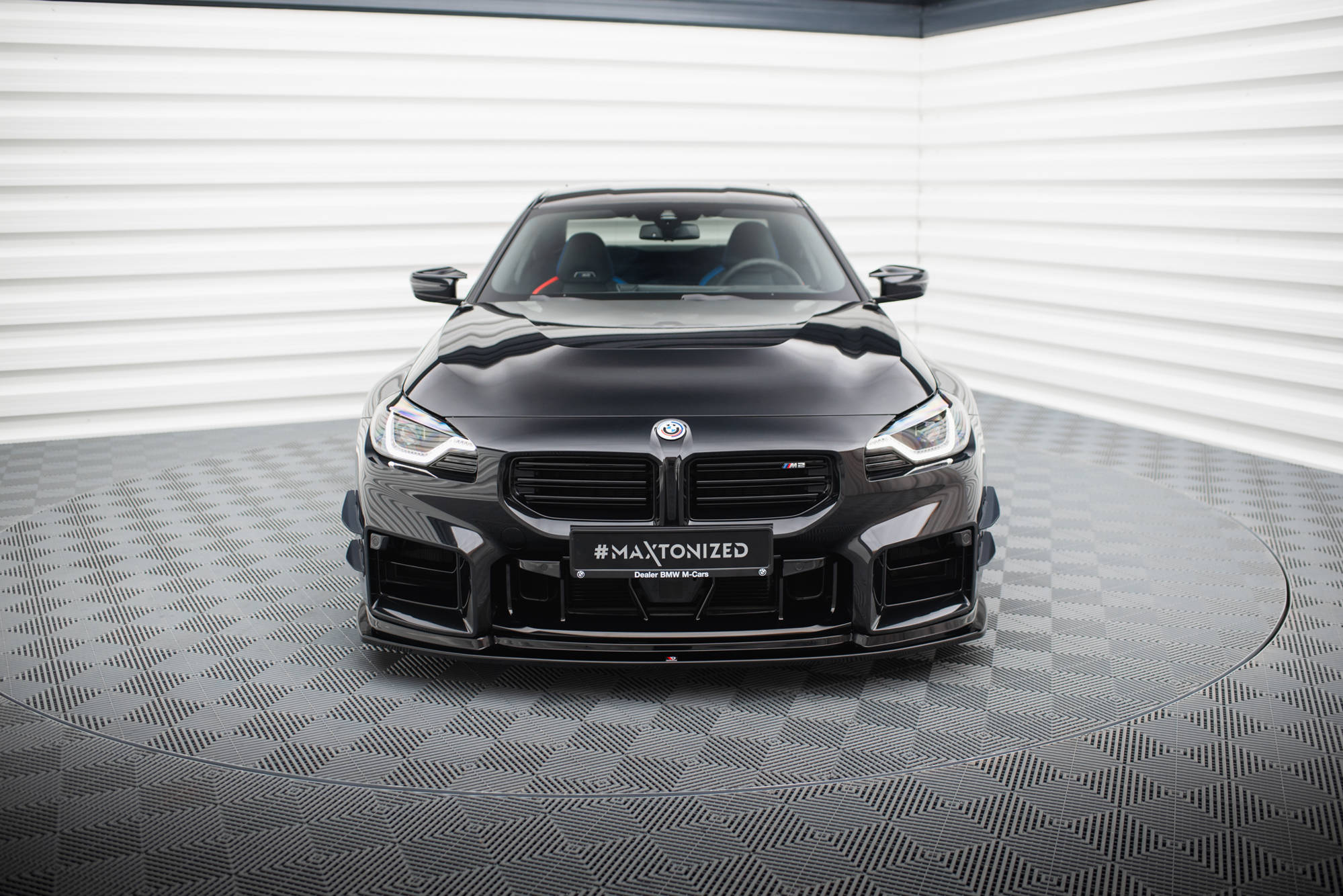 Maxton Design Street+ Spoilerlippe Front Ansatz V.4 passend für BMW M2 G87 schwarz Hochglanz