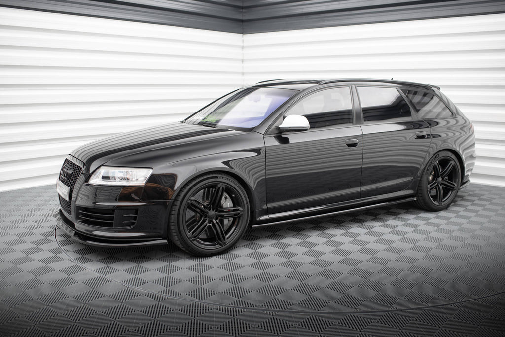 Maxton Design Street+ Seitenschweller Leisten V.2 passend für Audi RS6 Avant C6 schwarz Hochglanz