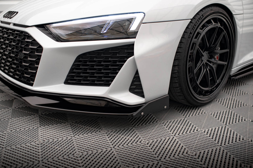 Maxton Design Street+ Spoilerlippe Front Ansatz V.3 + Flaps passend für Audi R8 Mk2 Facelift